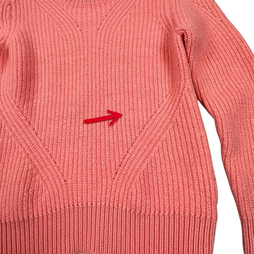 Banana Republic Sweater Sz M Flamingo Pink 100% Wool Chunky Knit Barbie Coquette - Picture 2 of 12